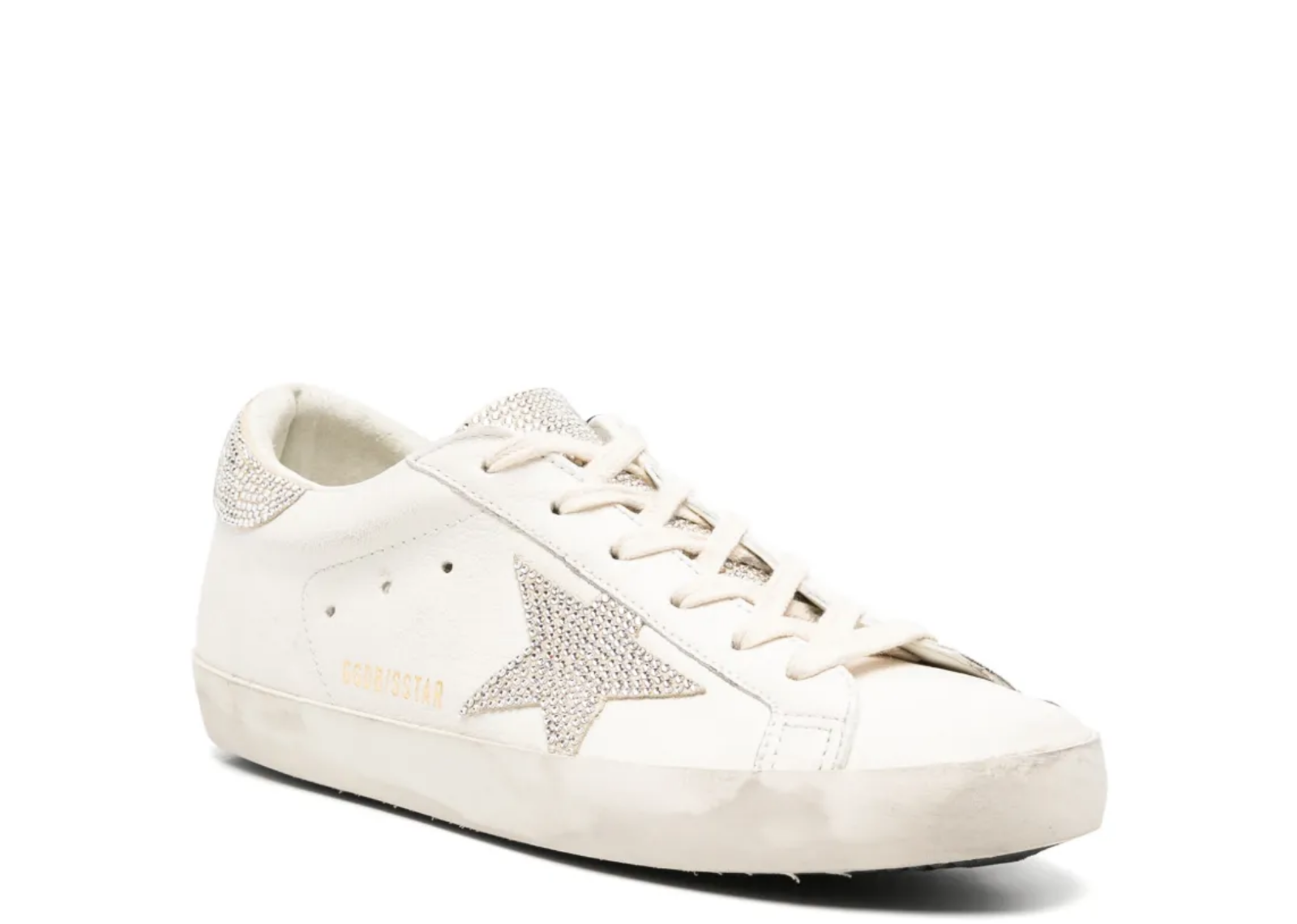 Golden Goose Super-Star Beige Swarovski Crystal Star (W) 2