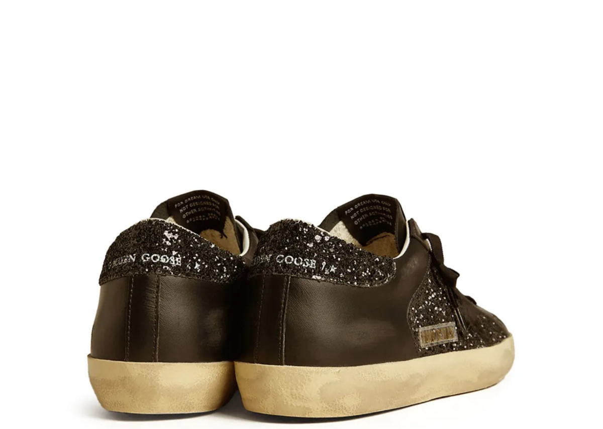 Golden Goose Super-Star Black Glitter Black Suede Star (W) 3