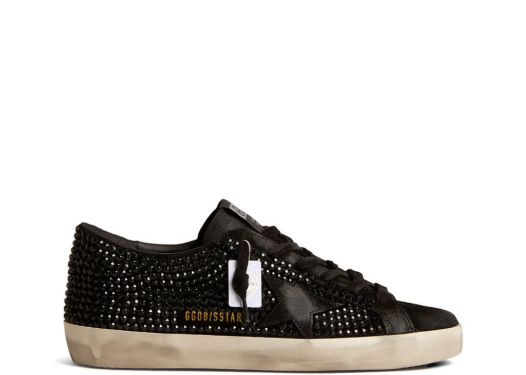Golden Goose Super-Star Black Suede Black Suede Star Swarovski Crystals (W) 4
