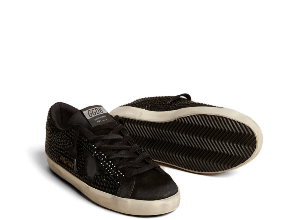 Golden Goose Super-Star Black Suede Black Suede Star Swarovski Crystals (W) 6