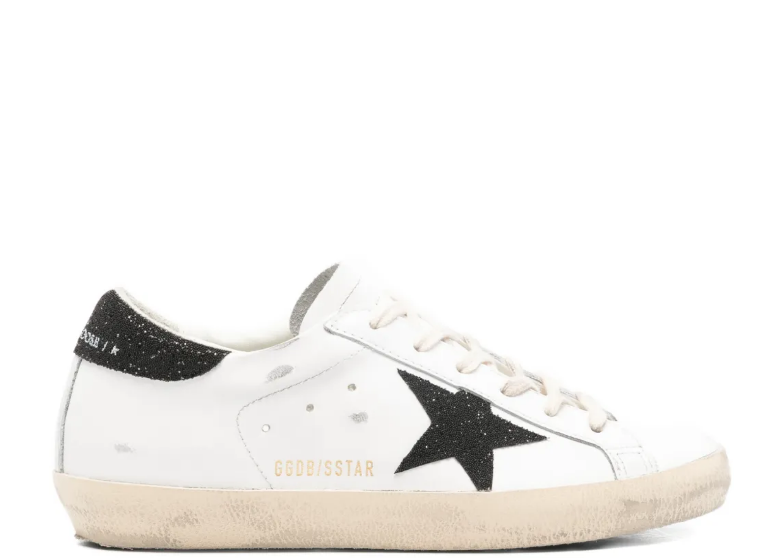 Golden Goose Super-Star Black Swarovski Crystal Star Heel Tab (W)