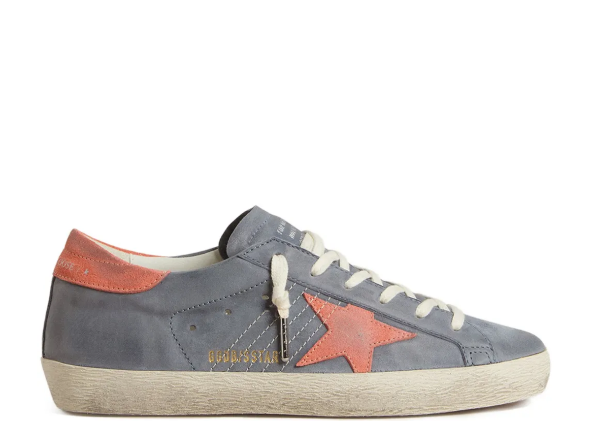 Golden Goose Super-Star Blue Nubuck Pink Suede Star (W)