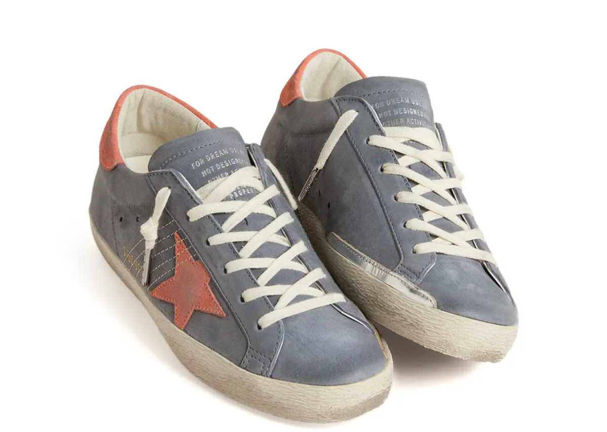 Golden Goose Super-Star Blue Nubuck Pink Suede Star (W) 3