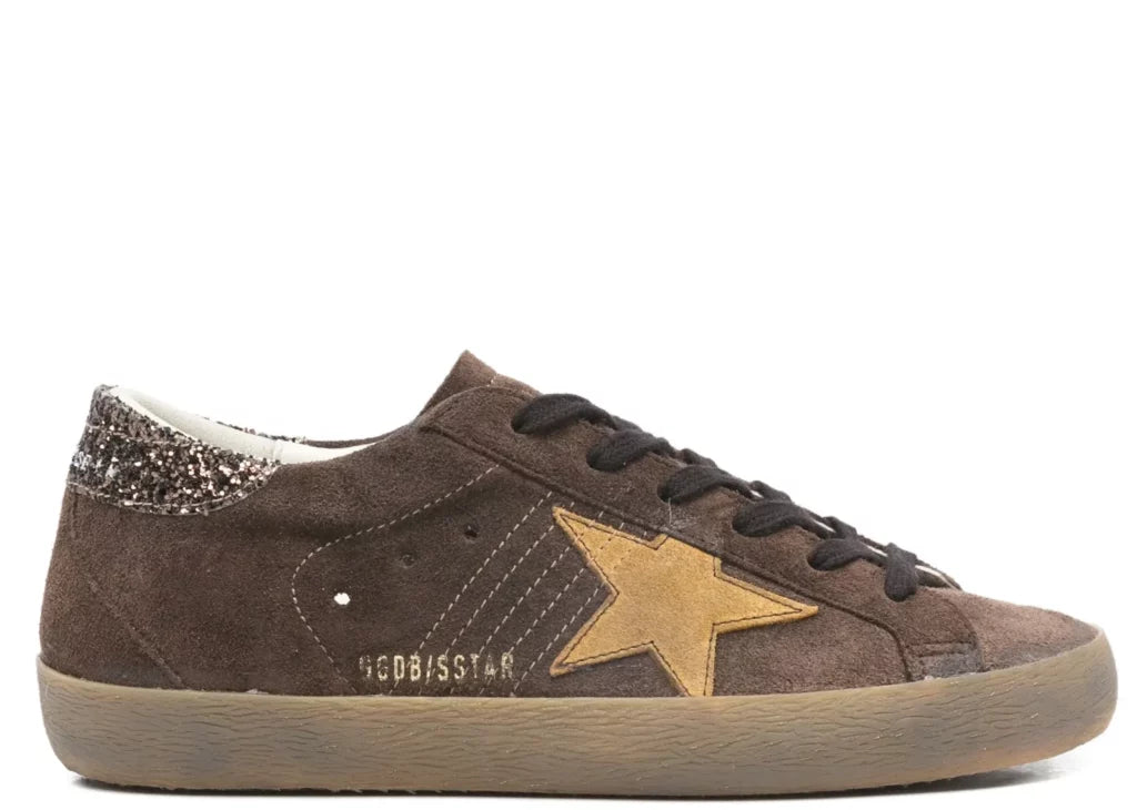 Golden Goose Super-Star Brown Suede Glitter Star (W) 4