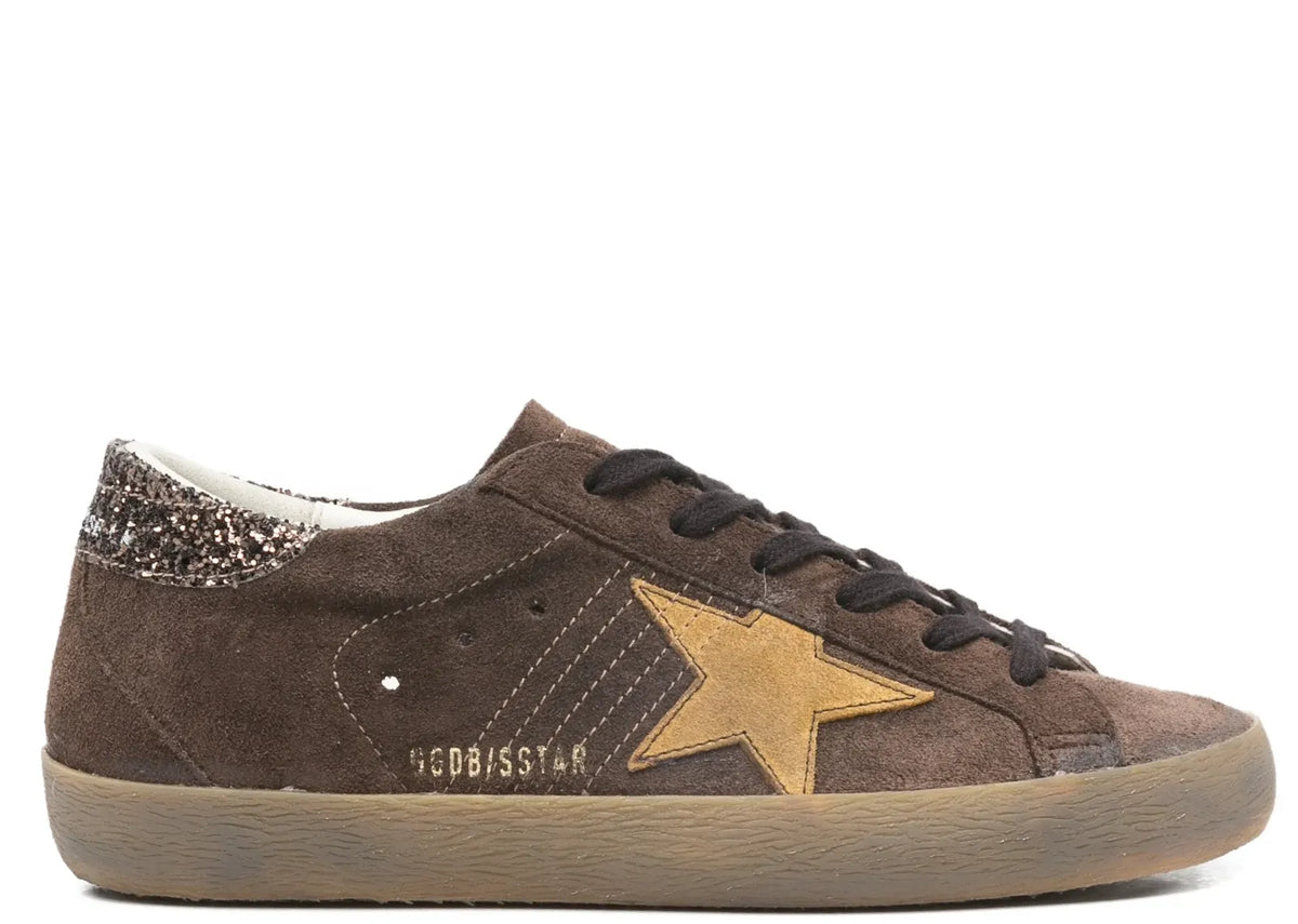 Golden Goose Super-Star Brown Suede Glitter Star (W)
