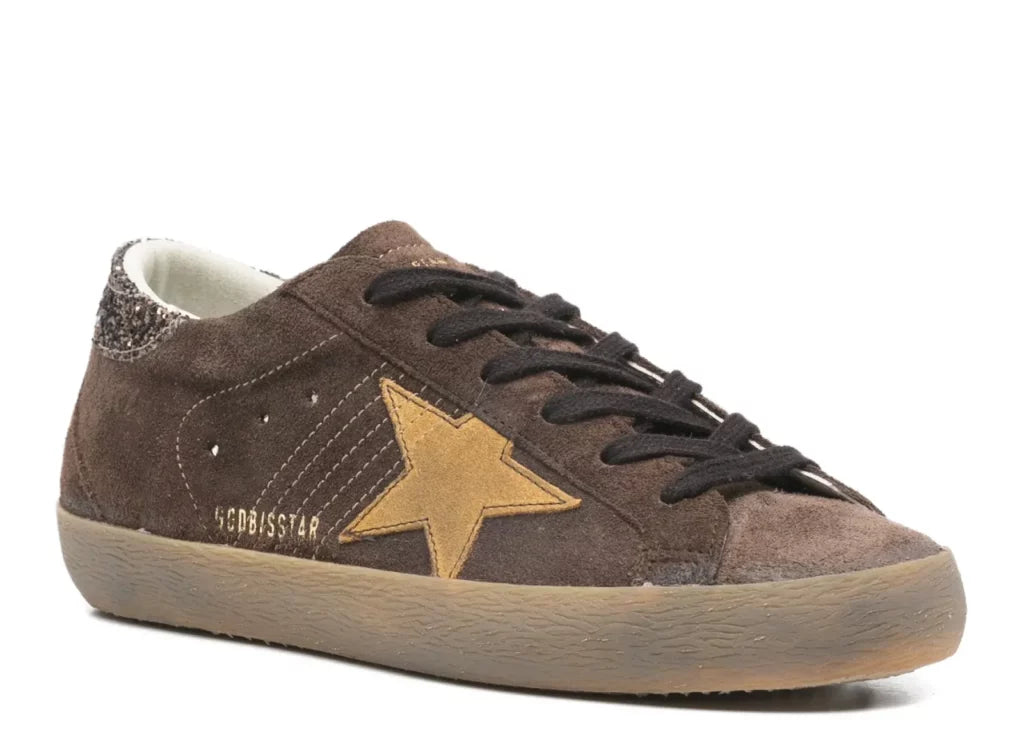 Golden Goose Super-Star Brown Suede Glitter Star (W) 5