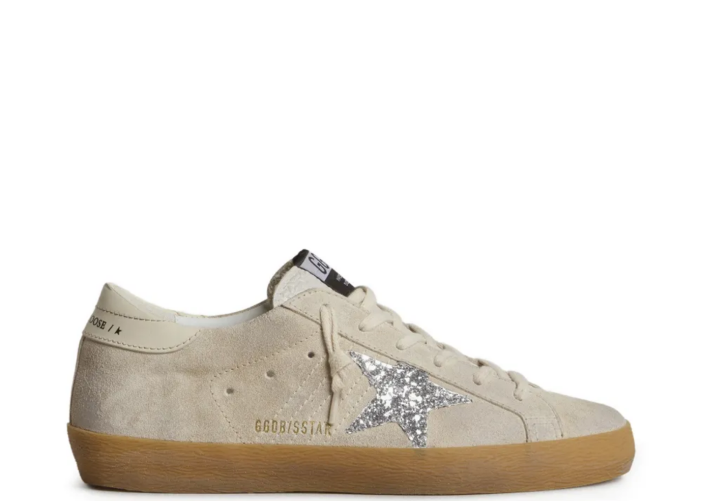 Golden Goose Super-Star Ice Gray Suede Silver Glitter Star (W) 4