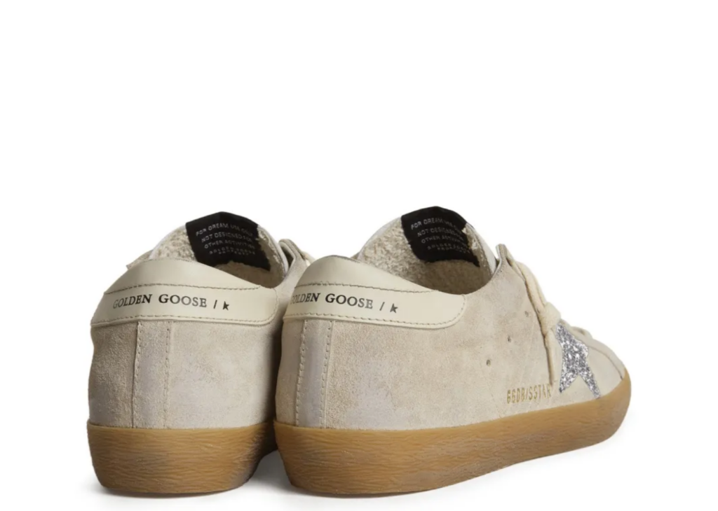 Golden Goose Super-Star Ice Gray Suede Silver Glitter Star (W) 6
