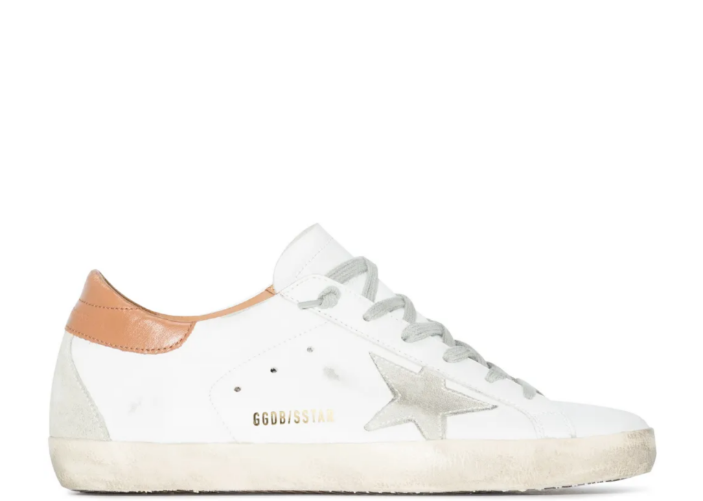 Golden Goose Super-Star Ice Gray Suede Star Light Brown Heel Tab (W) 4