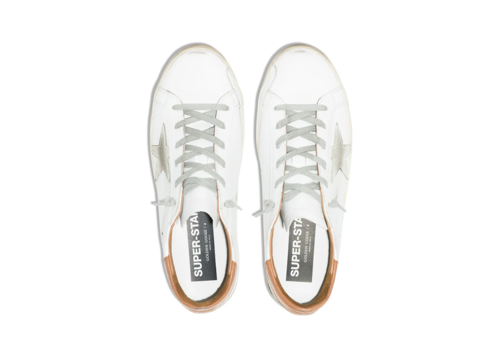 Golden Goose Super-Star Ice Gray Suede Star Light Brown Heel Tab (W) 5