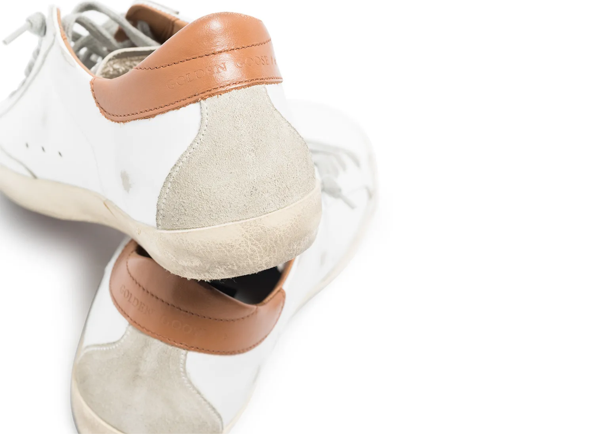 Golden Goose Super-Star Ice Gray Suede Star Light Brown Heel Tab (W) 3