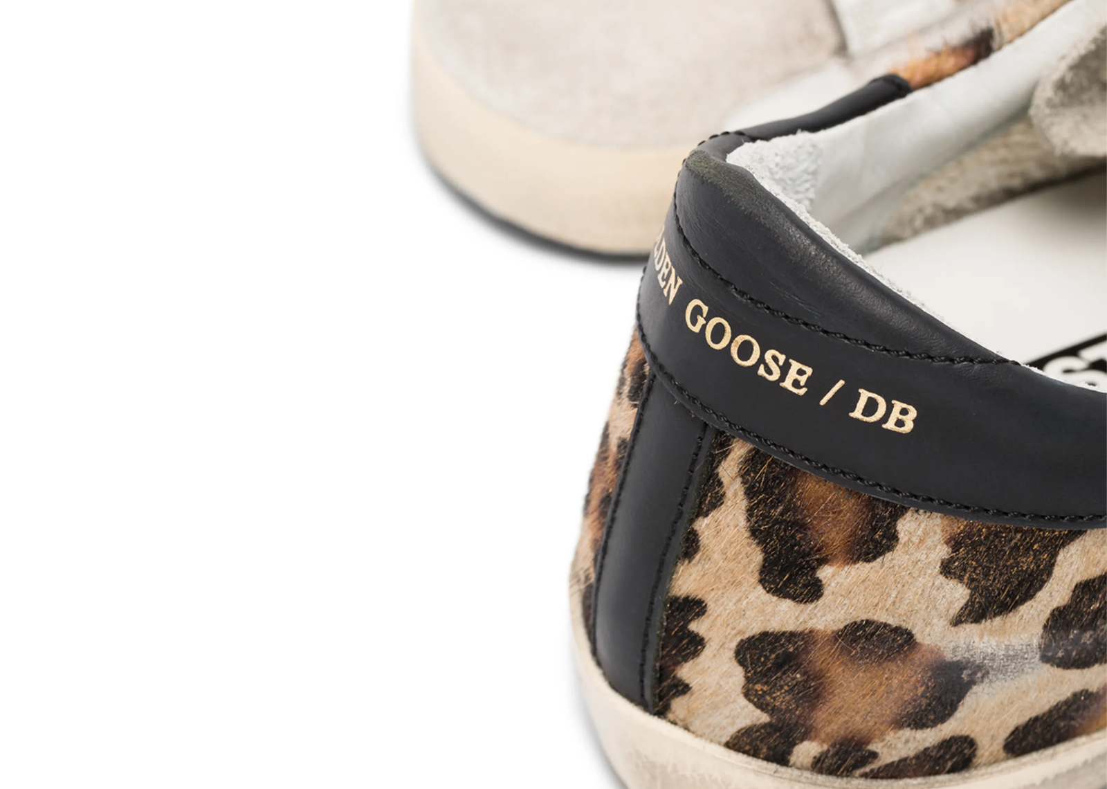 Golden Goose Super-Star Leopard Print Black Heel Tab (W) 2