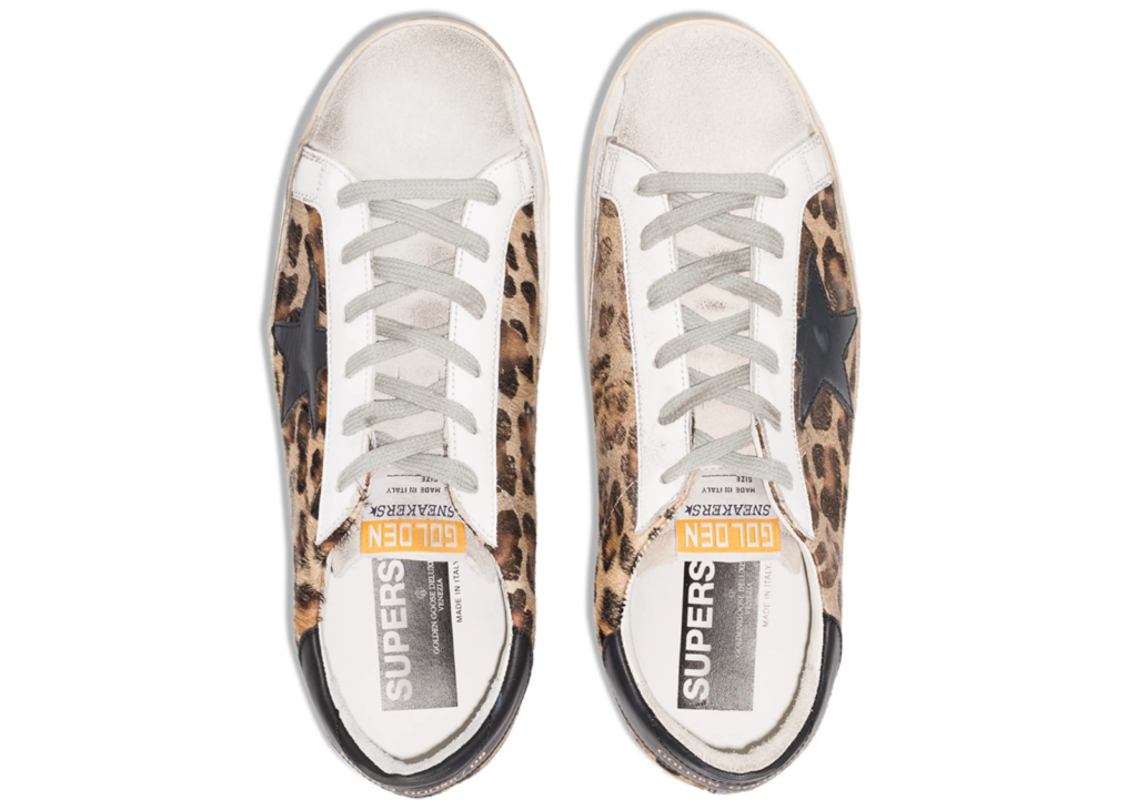 Golden Goose Super-Star Leopard Print Black Heel Tab (W) 6