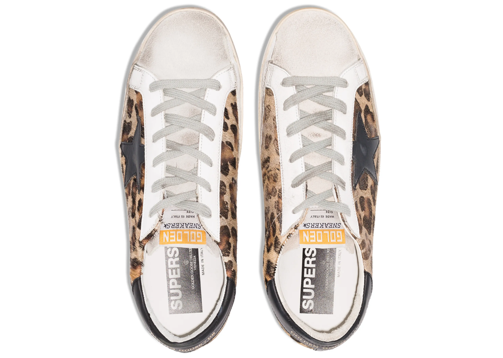 Golden Goose Super-Star Leopard Print Black Heel Tab (W) 3