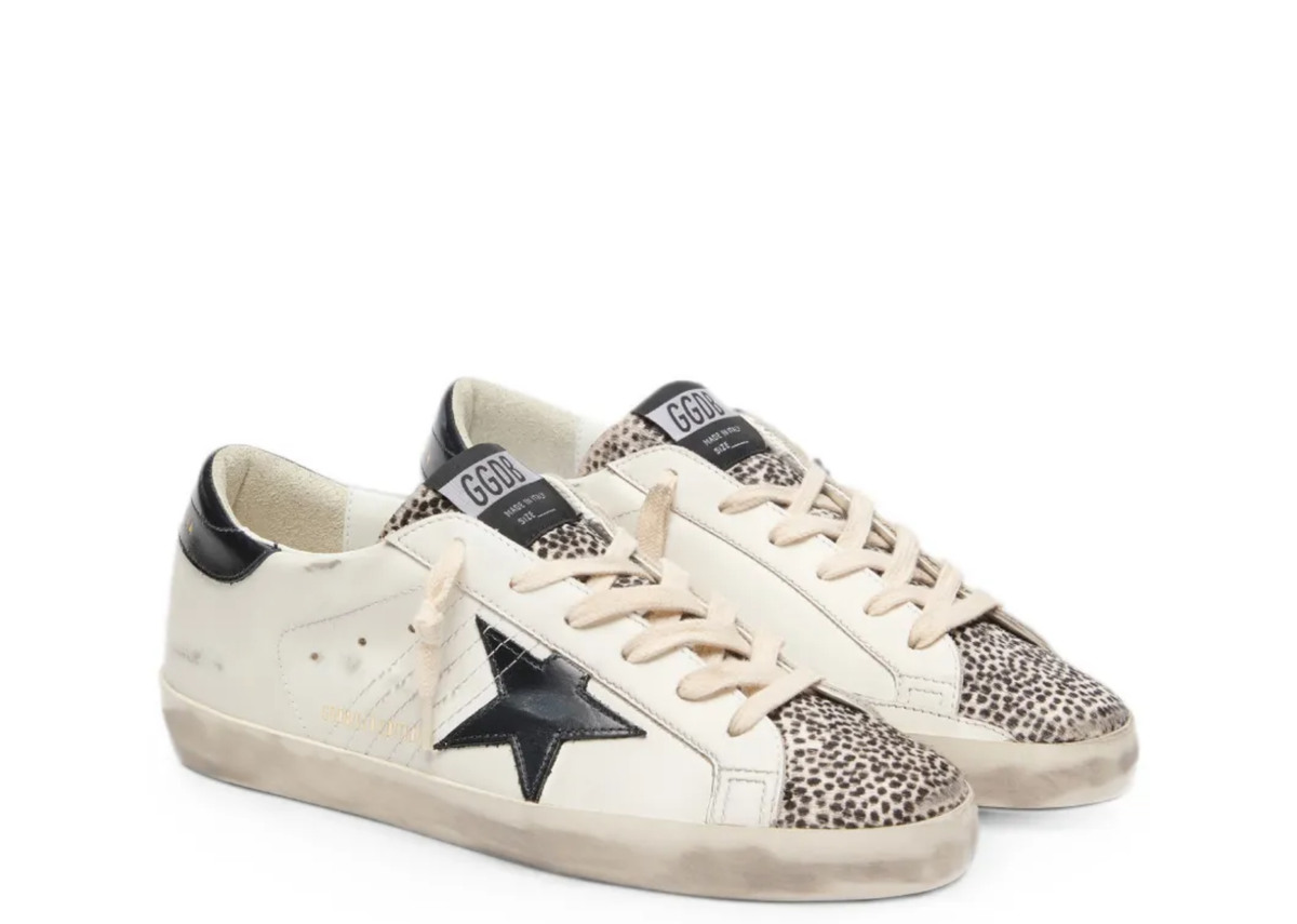 Golden Goose Super-Star LTD White Leather Black Star Pony Skin Details (W) 2