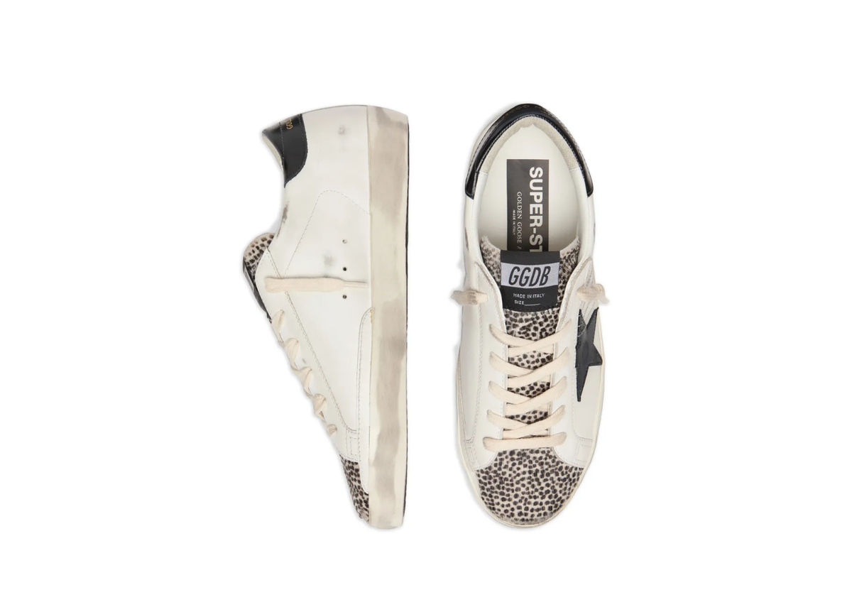 Golden Goose Super-Star LTD White Leather Black Star Pony Skin Details (W) 3