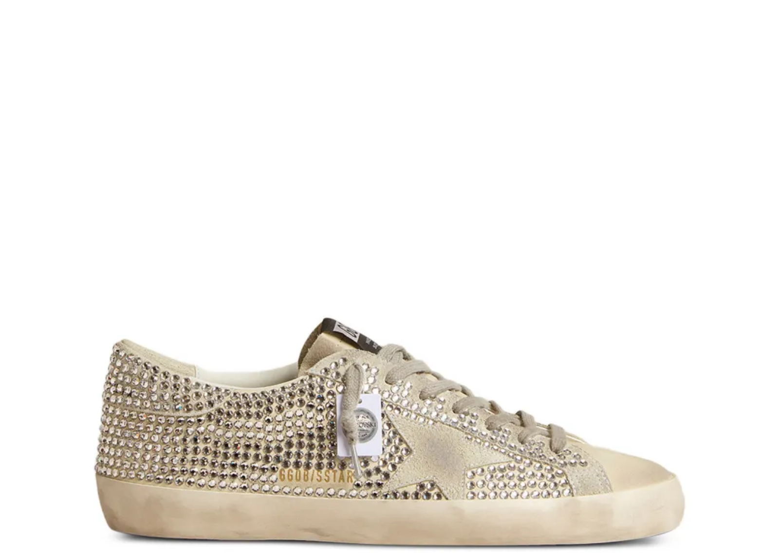 Golden Goose Super-Star Nubuck Ice Gray Suede Star Swarovski Crystals (W)