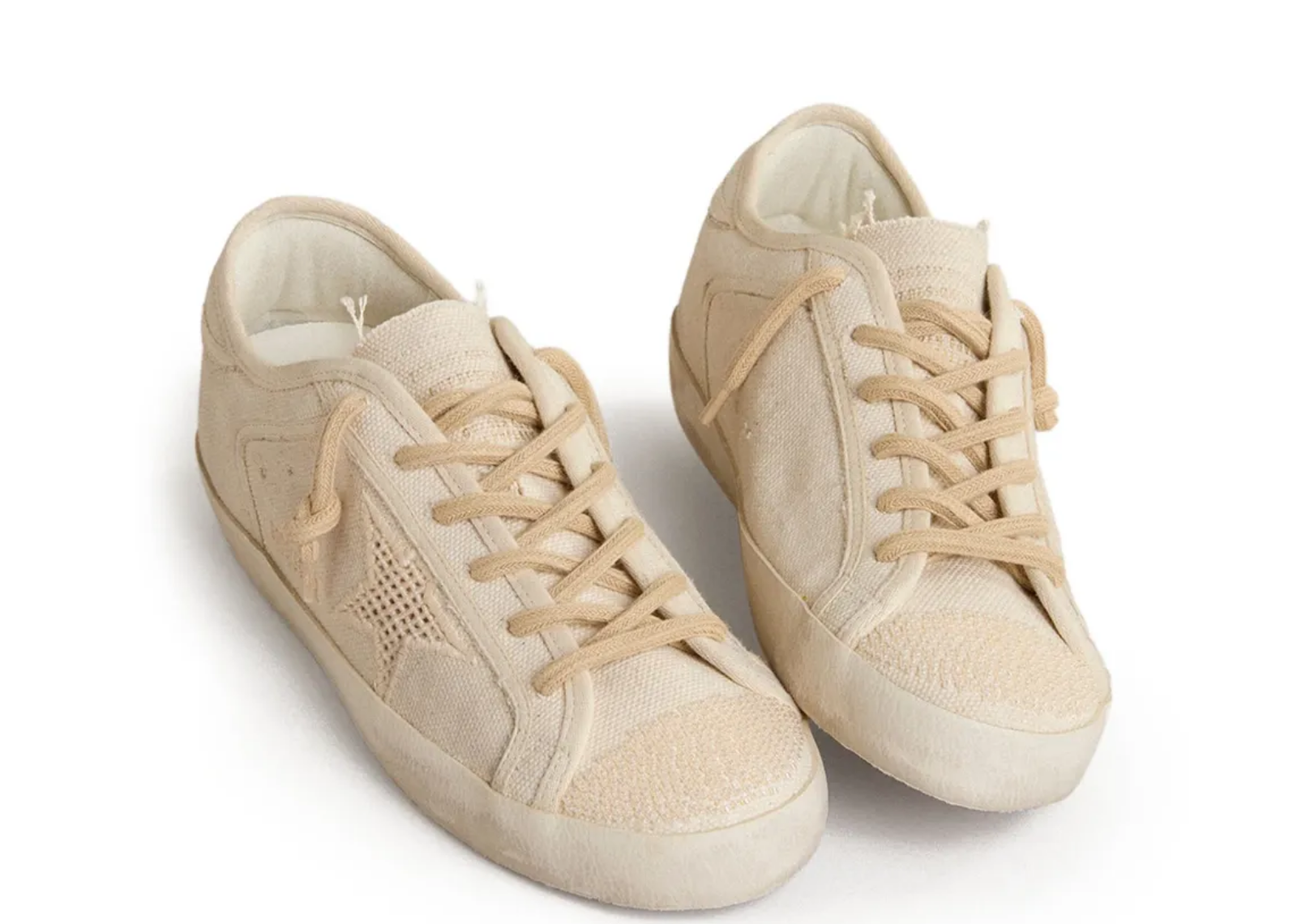 Golden Goose Super-Star Pearl Canvas Mesh Effect Star (W) 2
