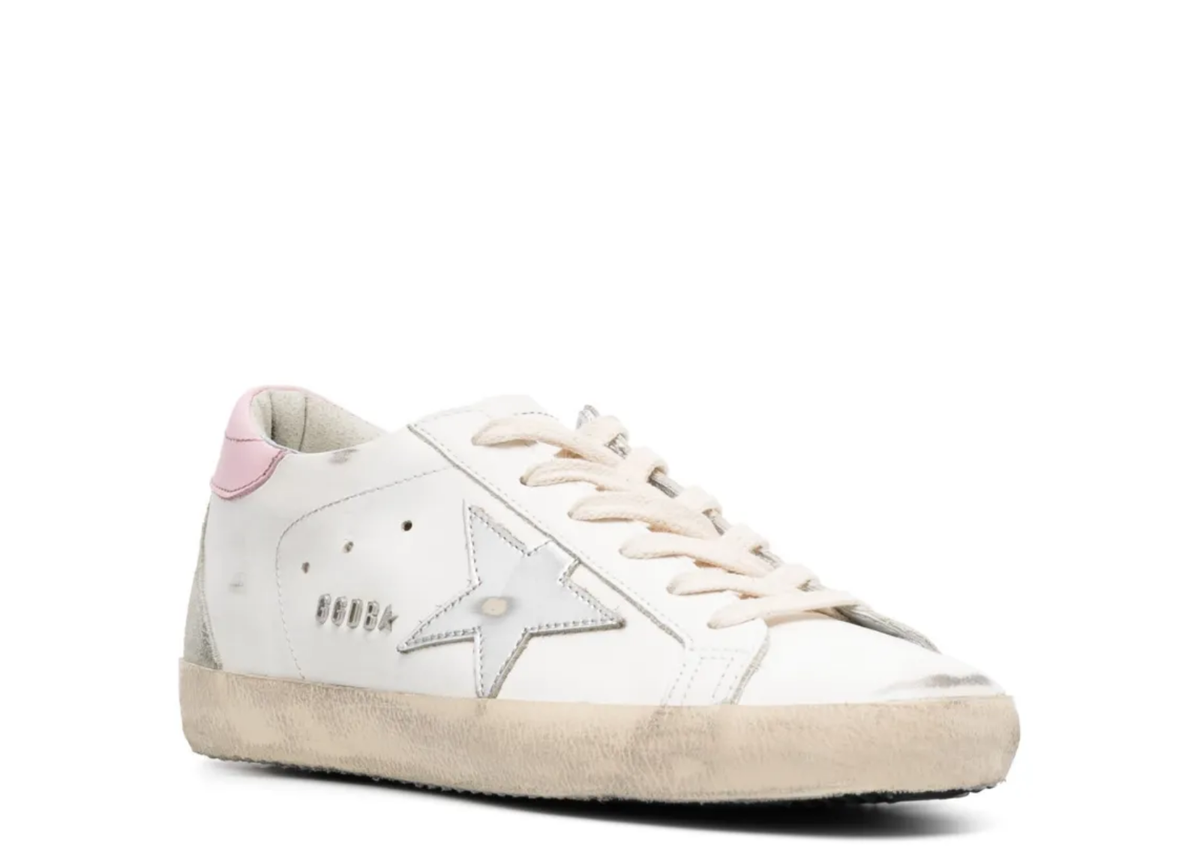 Golden Goose Super-Star Silver Leather Star Pink Heel Tab (W) 2