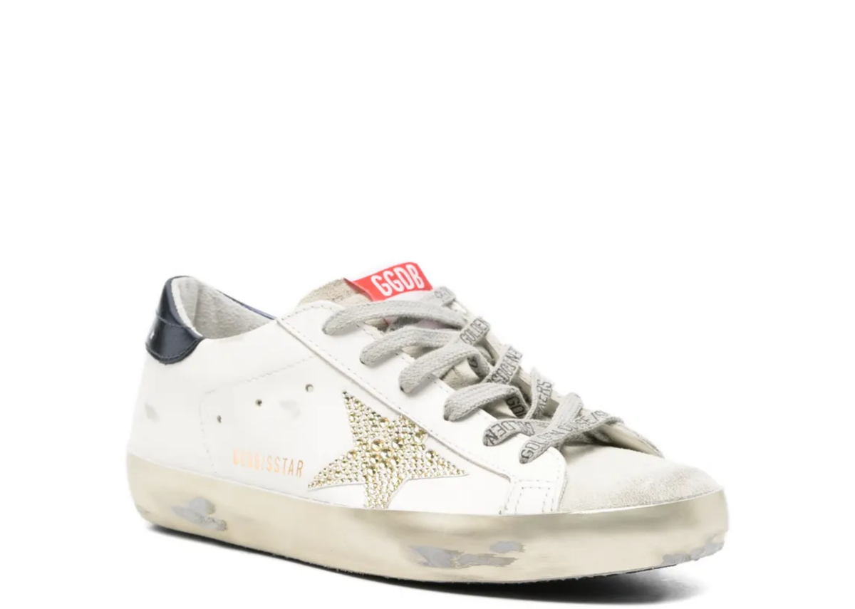 Golden Goose Super-Star Swarovski Crystal Star Blue Heel Tab (W) 2