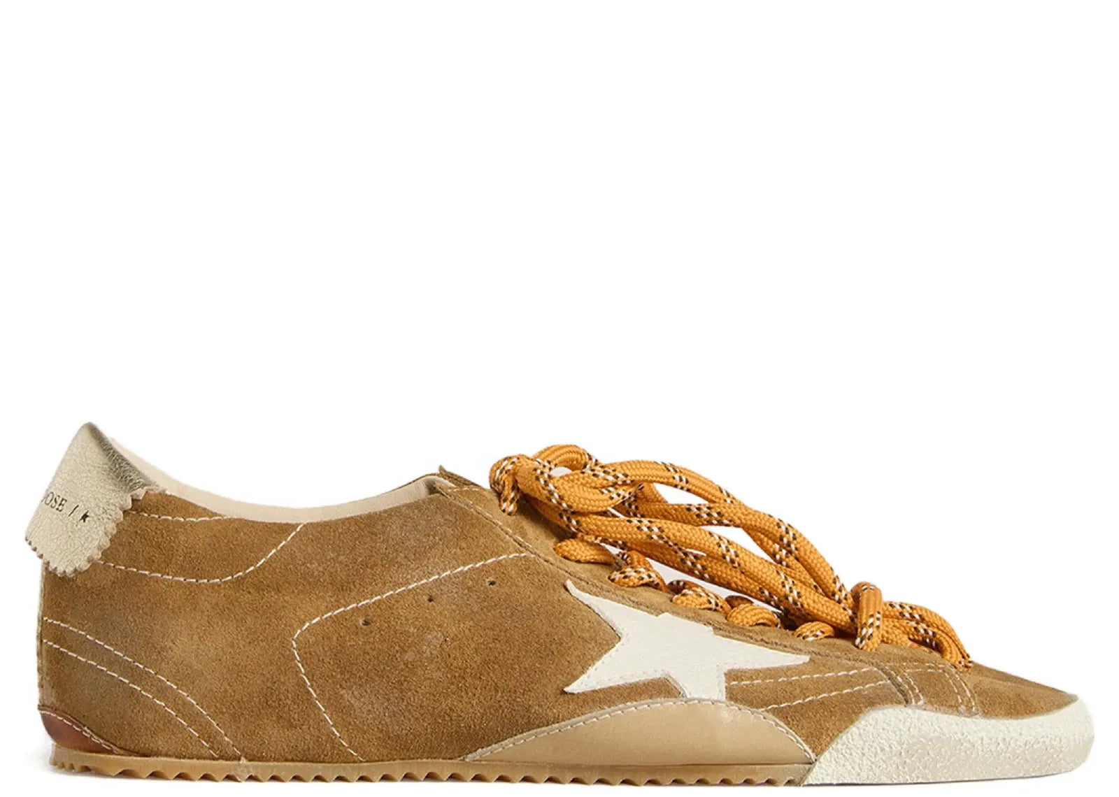 Golden Goose True-Star Tobacco Suede White Star Platinum Heel (W)