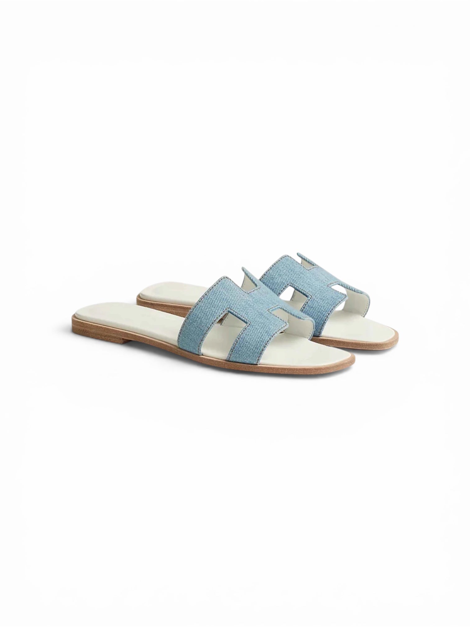 Sandalia Hermès Oran Denim Azul Claro