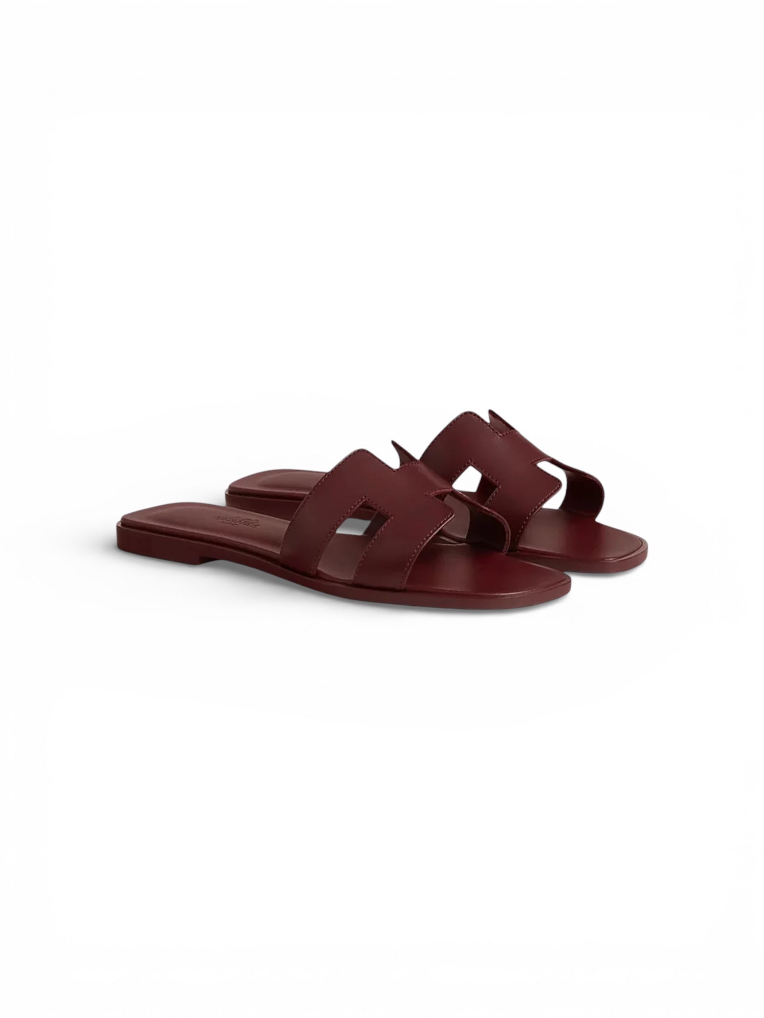 Sandalias Oran de Hermès en piel de becerro Rouge H