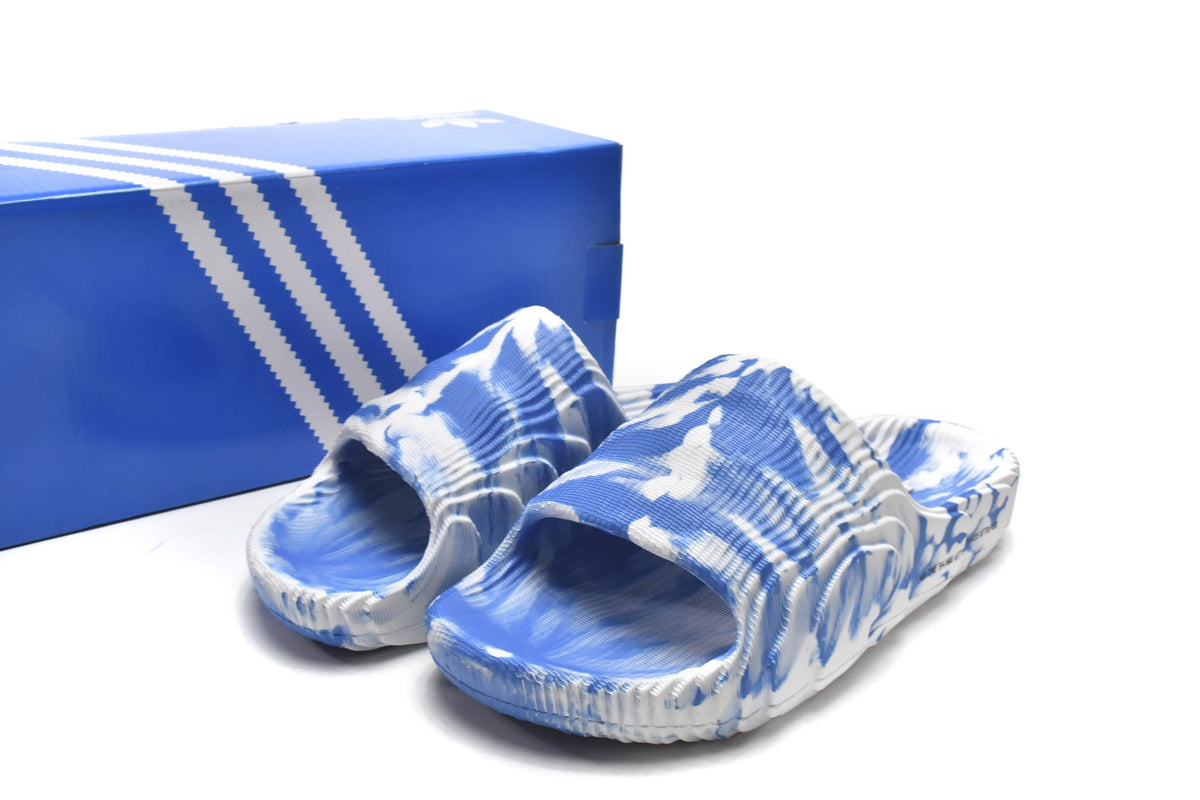 Adidas Originals Adilette 22 Slides &lsquo;Blue White&rsquo; denemezapt.myshopify.com Zaptila