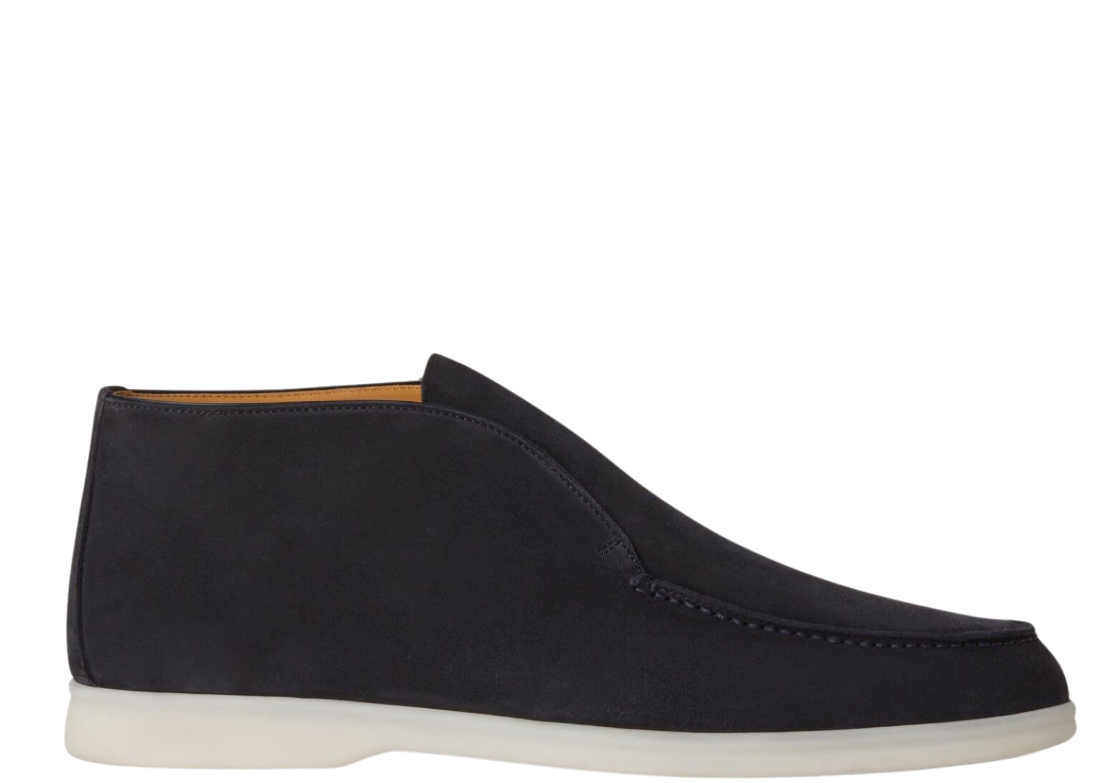Loro Piana Open Walk Ankle Boot Suede Blue Navy