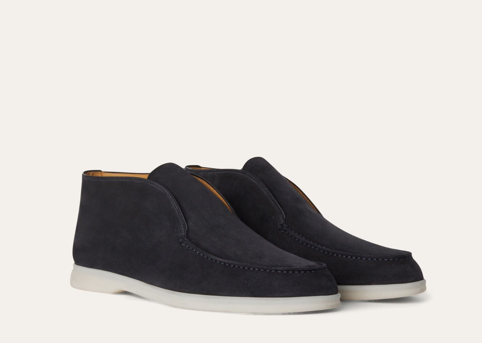Loro Piana Open Walk Ankle Boot Suede Blue Navy 2