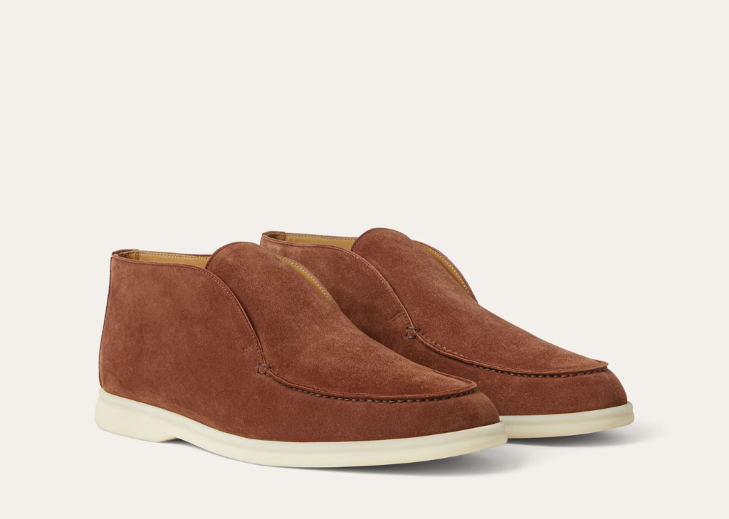 Loro Piana Open Walk Ankle Boot Suede Brown Whiskey 5