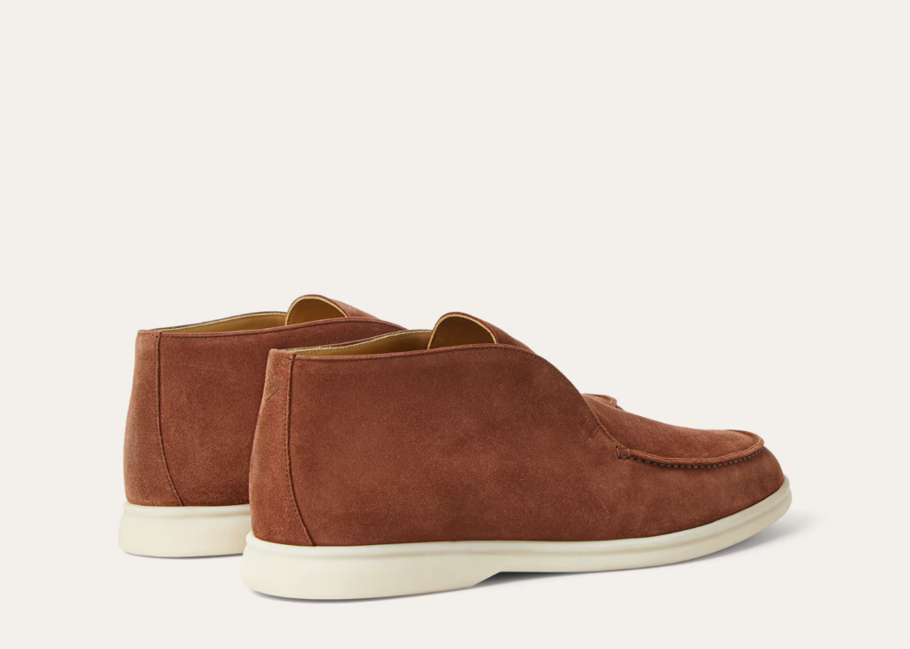 Loro Piana Open Walk Ankle Boot Suede Brown Whiskey 6