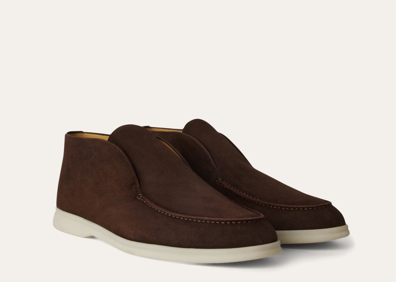 Loro Piana Open Walk Ankle Boot Suede Chocolate 2