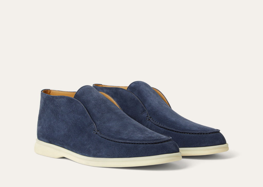 Loro Piana Open Walk Ankle Boot Suede Dark Deep Sea 5