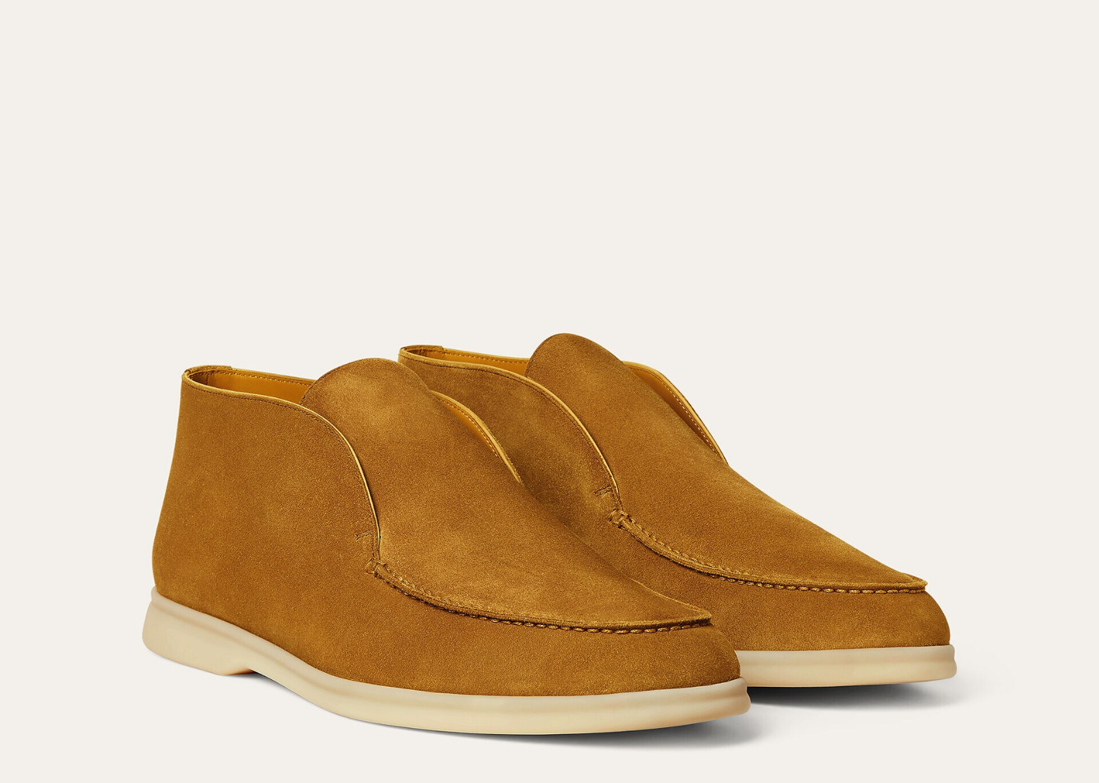 Loro Piana Open Walk Ankle Boot Suede Dark Saffron 2