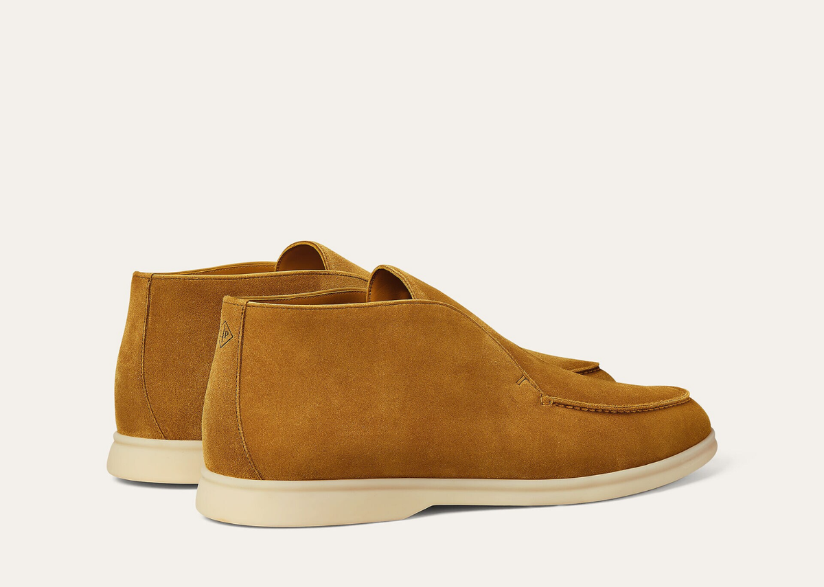 Loro Piana Open Walk Ankle Boot Suede Dark Saffron 3