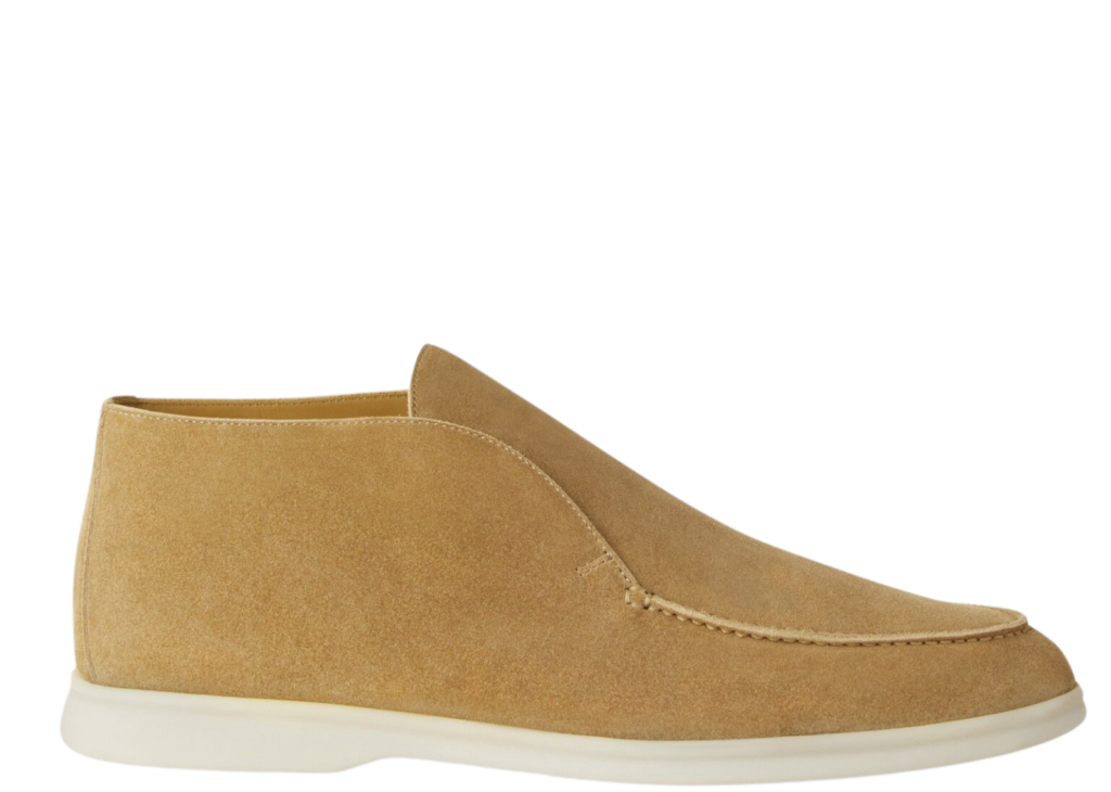 Loro Piana Open Walk Ankle Boot Suede Light Wood Smoke 4