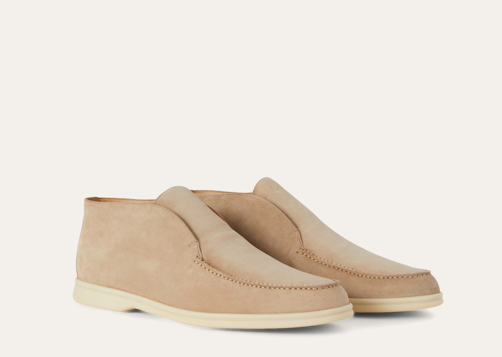 Loro Piana Open Walk Ankle Boot Suede Sandstone 2