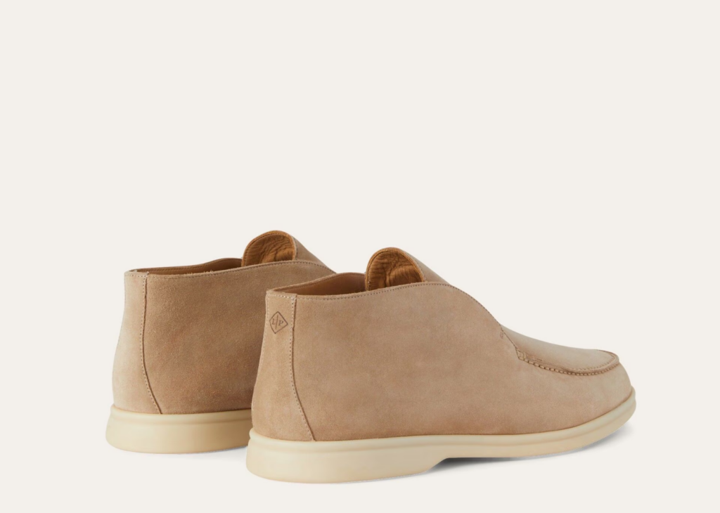 Loro Piana Open Walk Ankle Boot Suede Sandstone 6