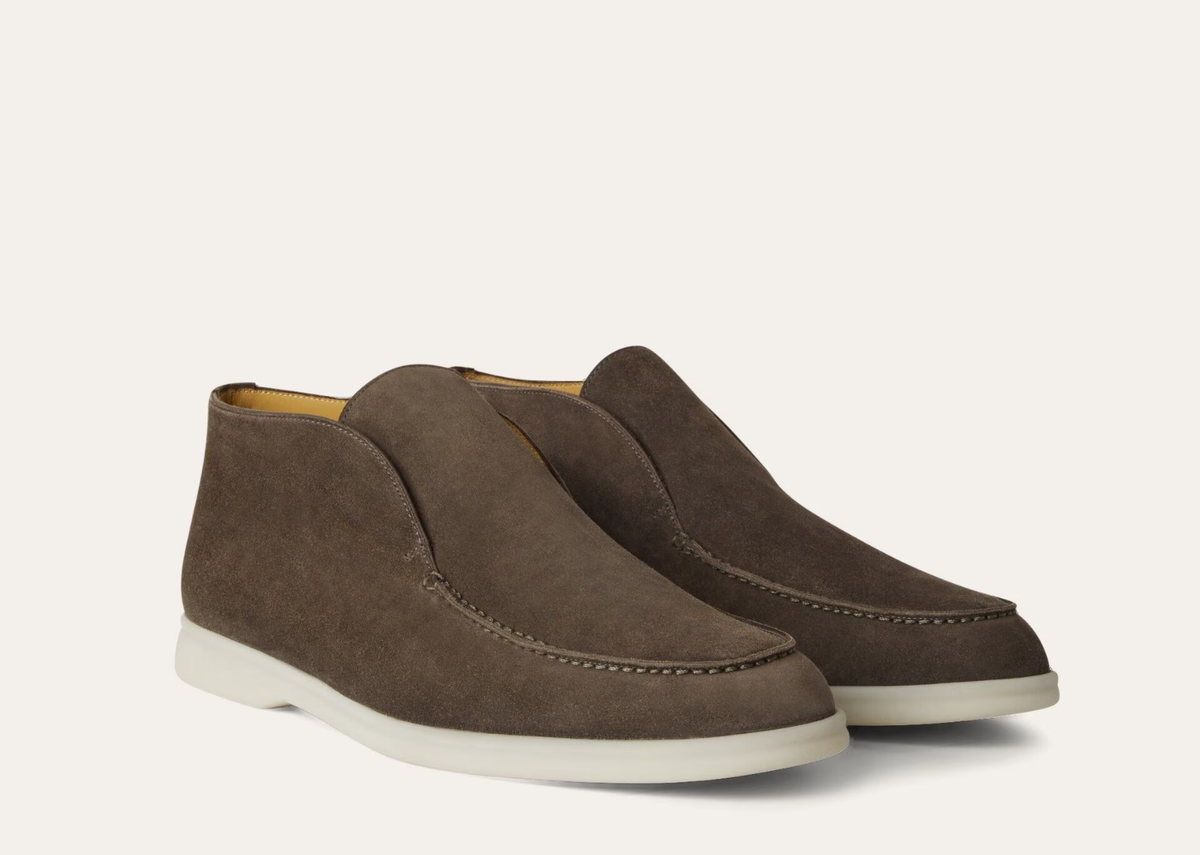 Loro Piana Open Walk Ankle Boot Suede Warm Gray 2