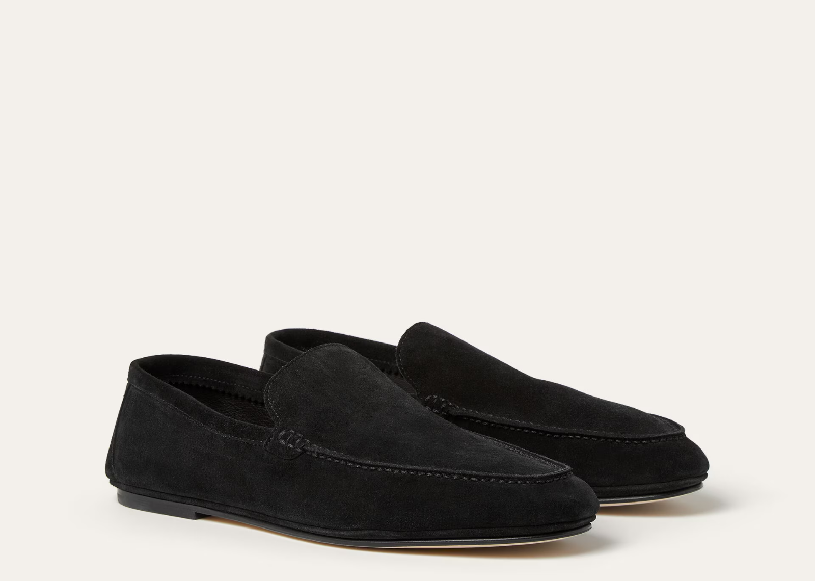 Loro Piana Summer Anton Walk Loafer Suede Black 2