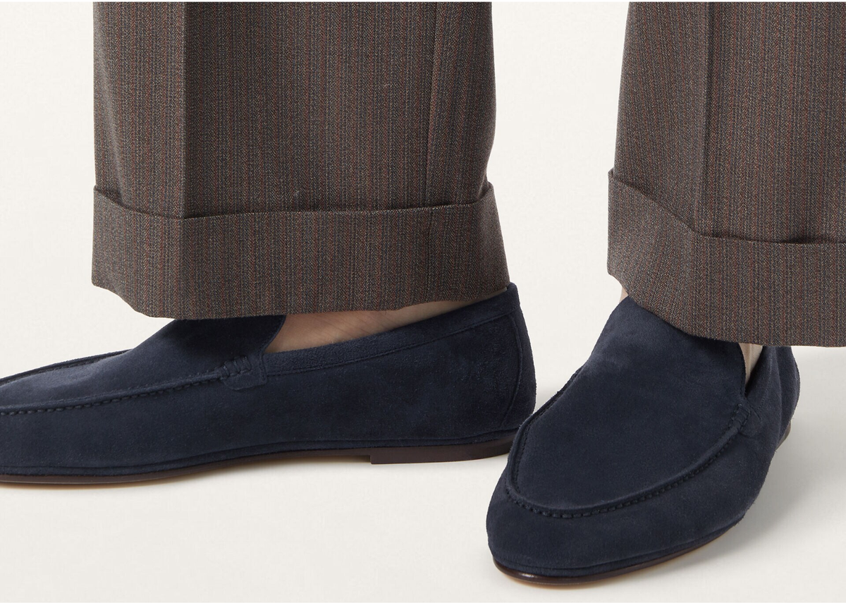 Loro Piana Summer Anton Walk Loafer Suede Dark Blue Abyss 5
