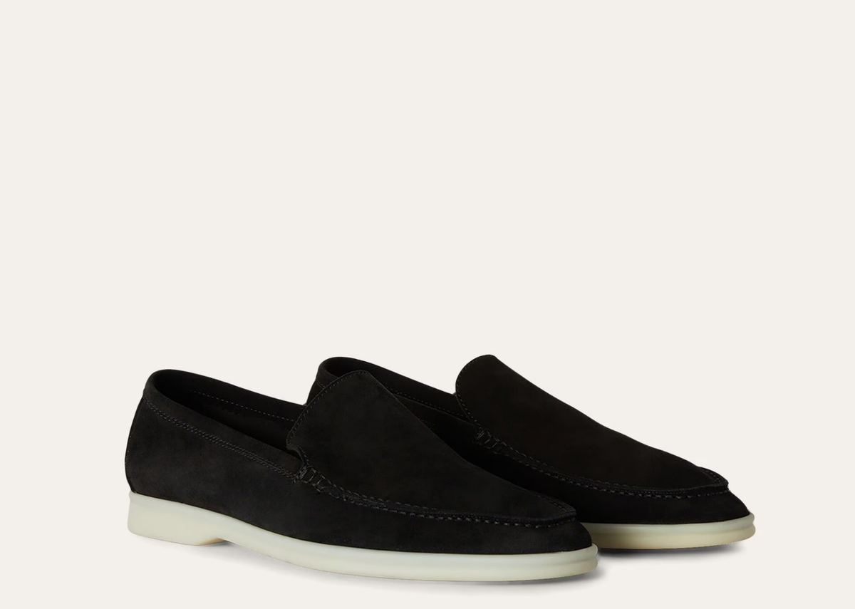 Loro Piana Summer Walk Loafer Suede Black 2