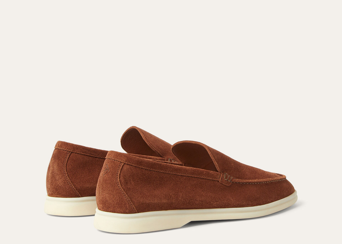 Loro Piana Summer Walk Loafer Suede Brown Whiskey 3