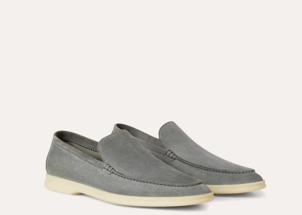 Loro Piana Summer Walk Loafer Suede Gull Gray 5