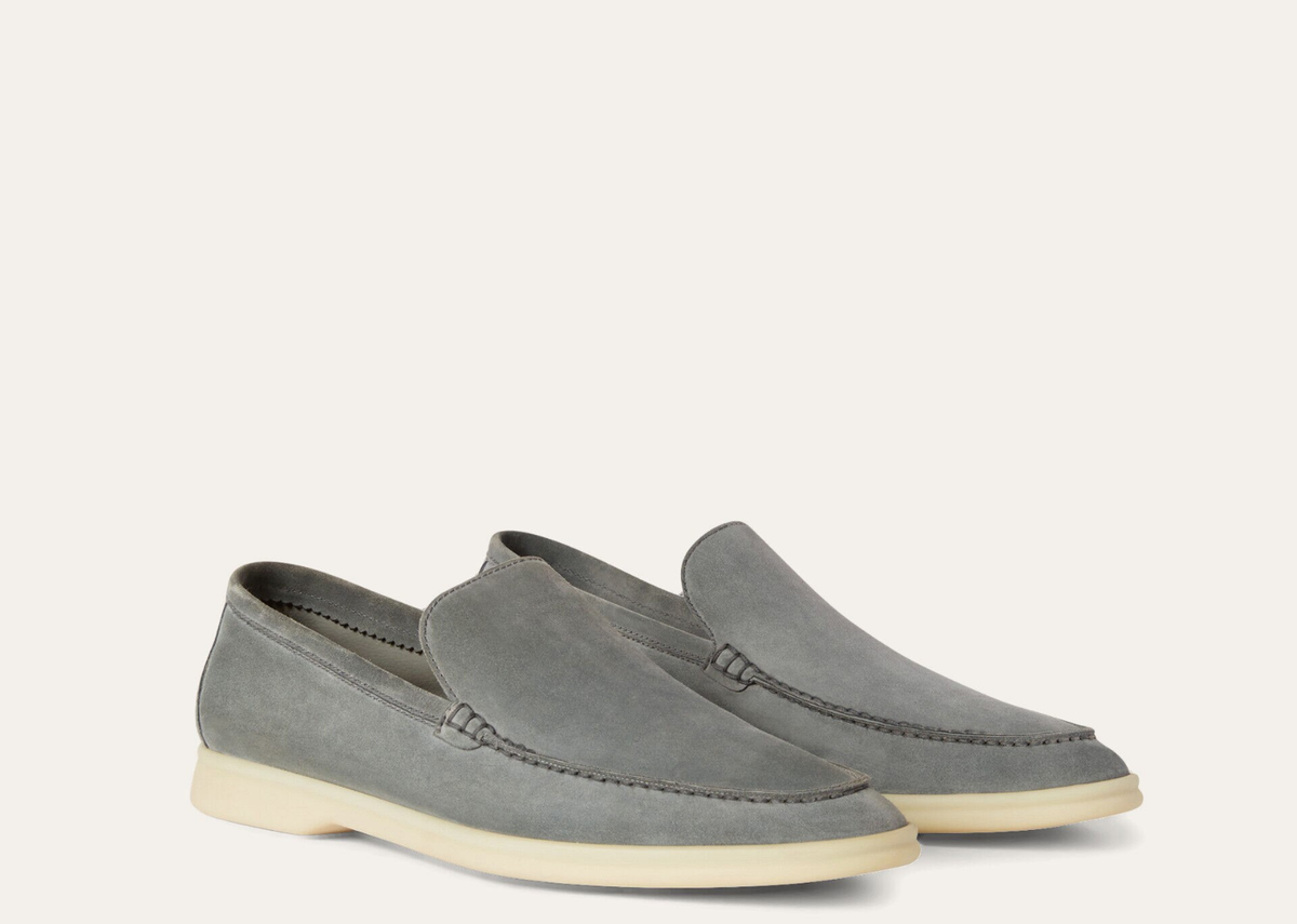 Loro Piana Summer Walk Loafer Suede Gull Gray 2