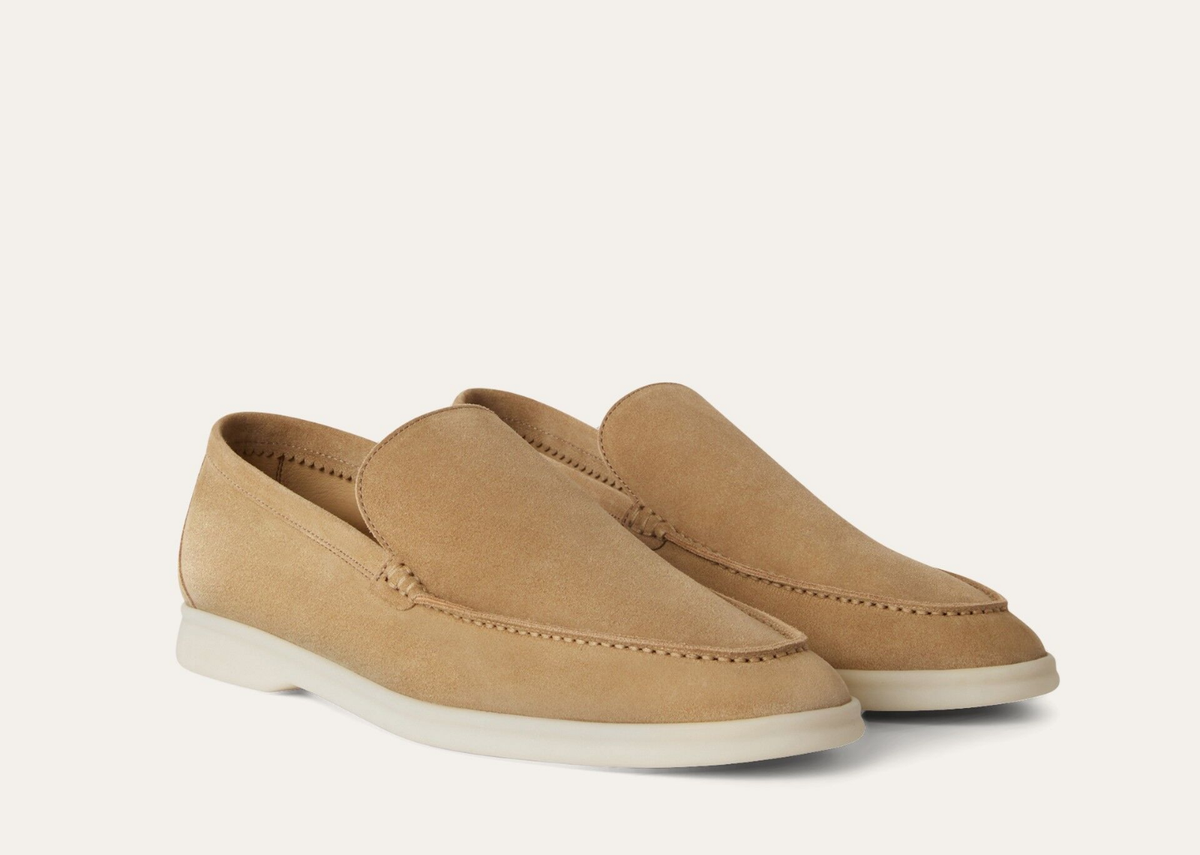 Loro Piana Summer Walk Loafer Suede Light Wood Smoke 2