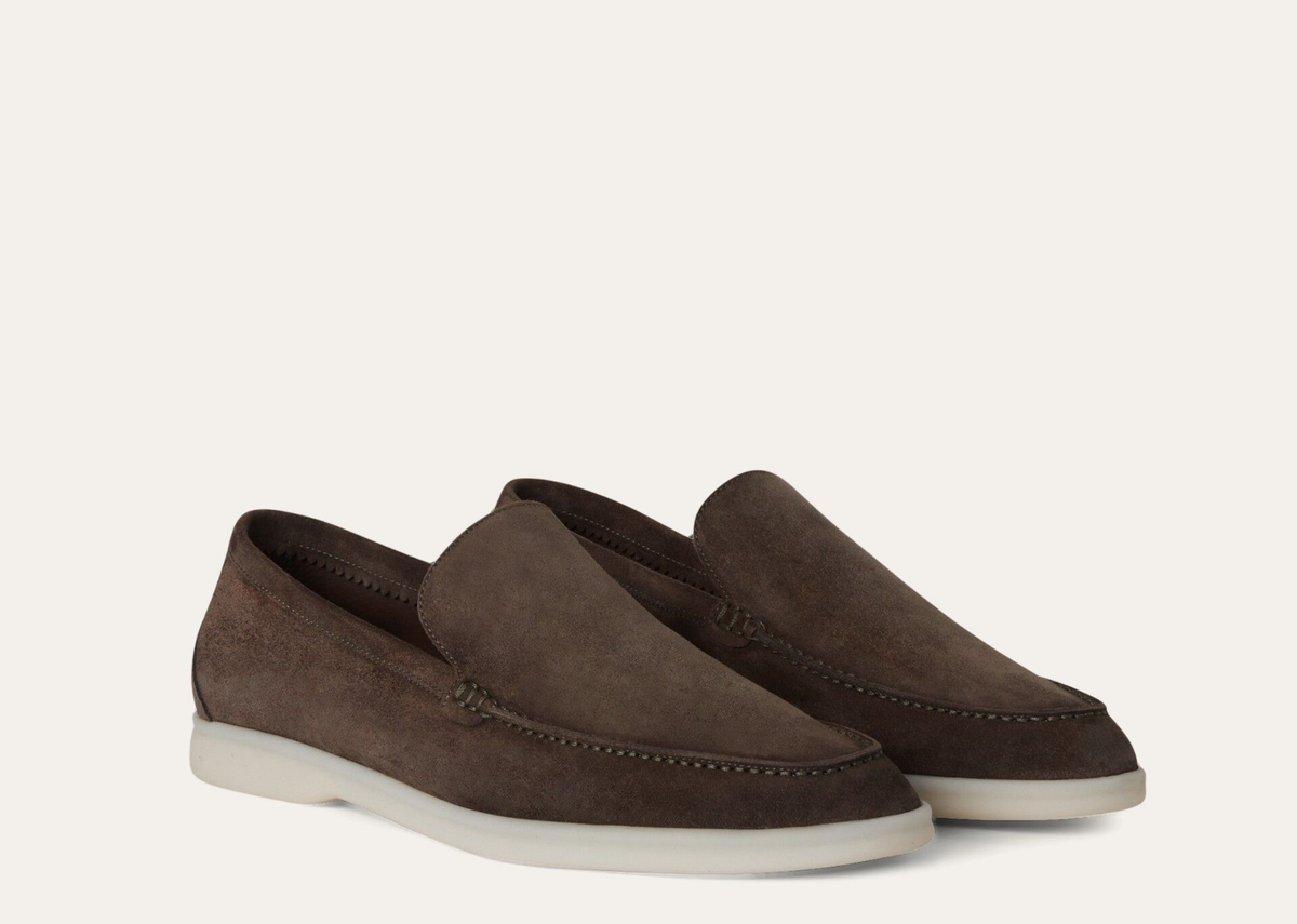 Loro Piana Summer Walk Loafer Suede Warm Gray 2