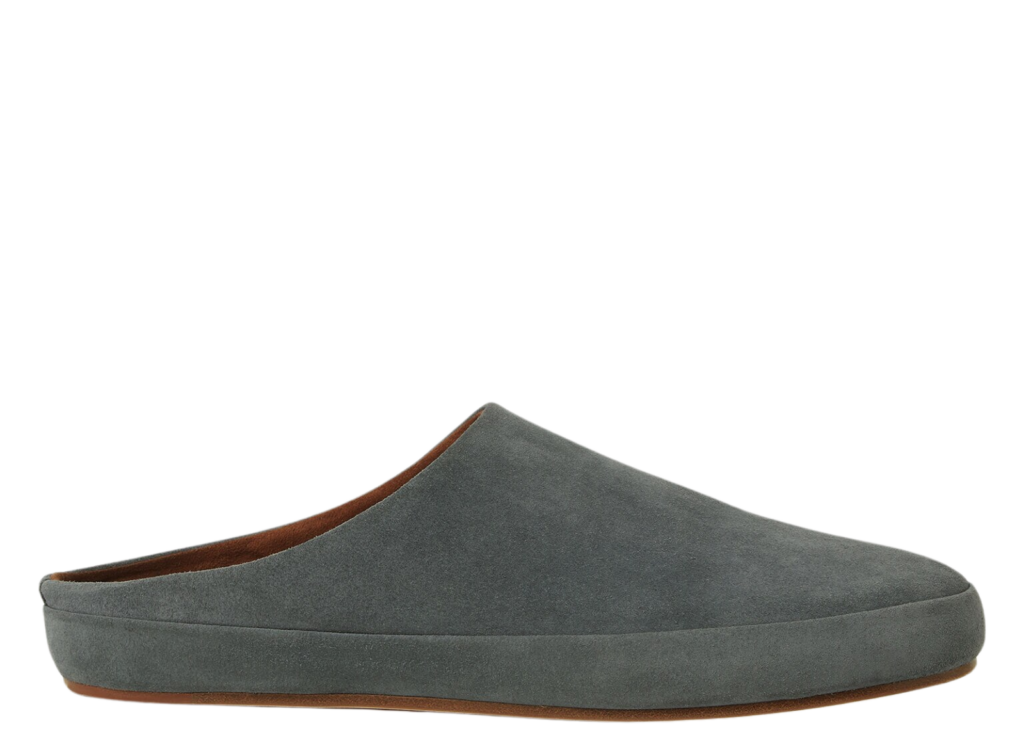 Loro Piana Tomori Walk Mule Suede Bluish Grey 6
