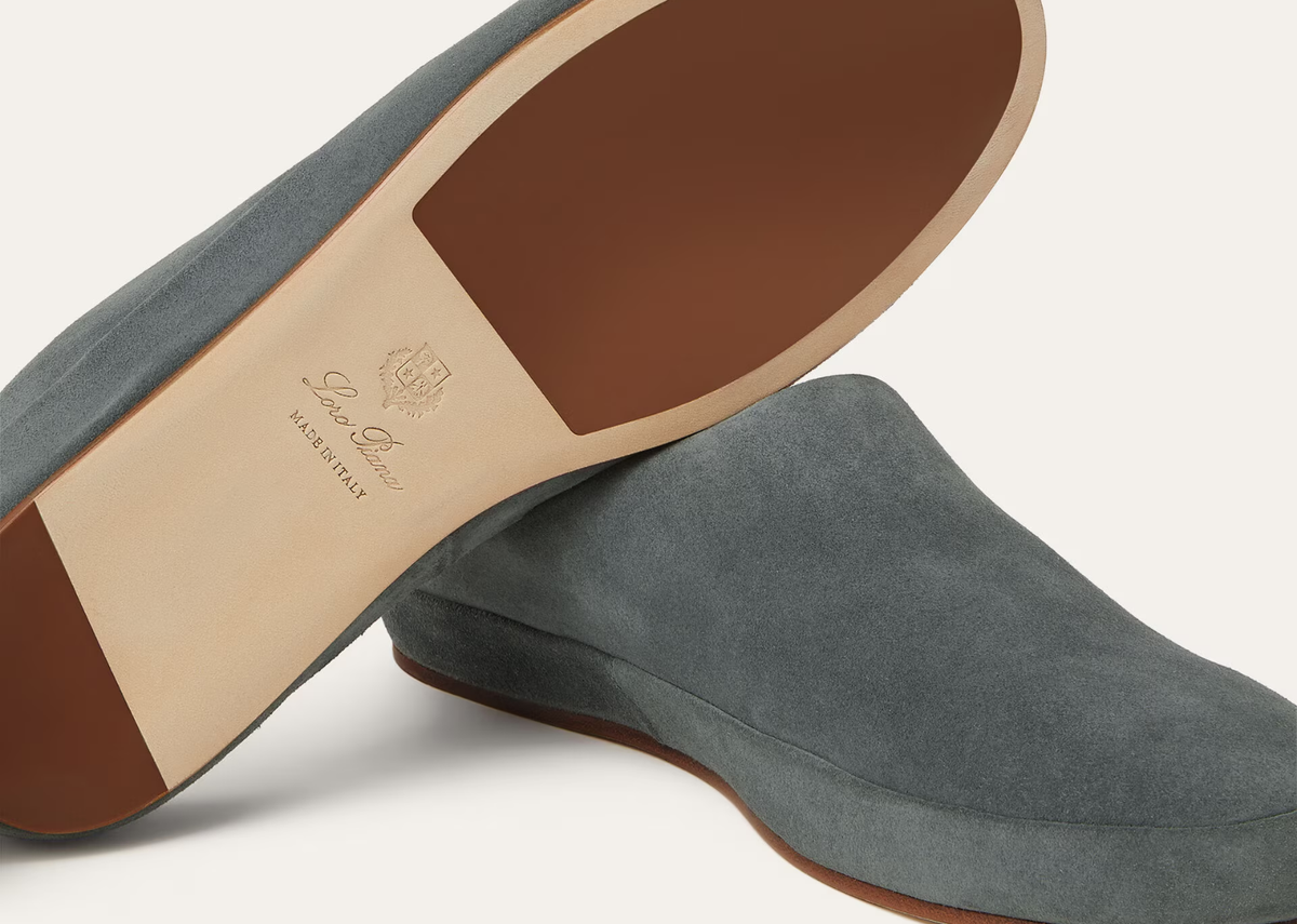 Loro Piana Tomori Walk Mule Suede Bluish Grey 4